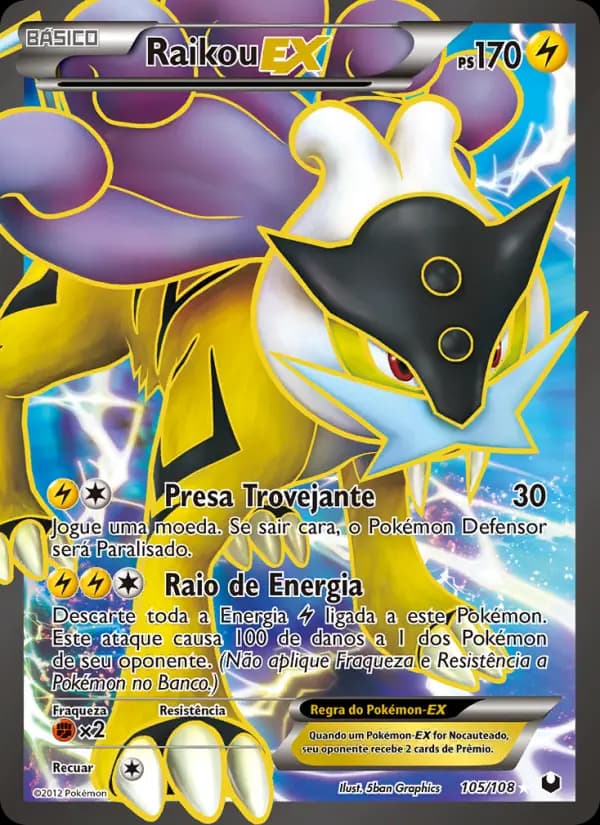 Raikou-EX, carta 105 de Exploradores da Escuridão
