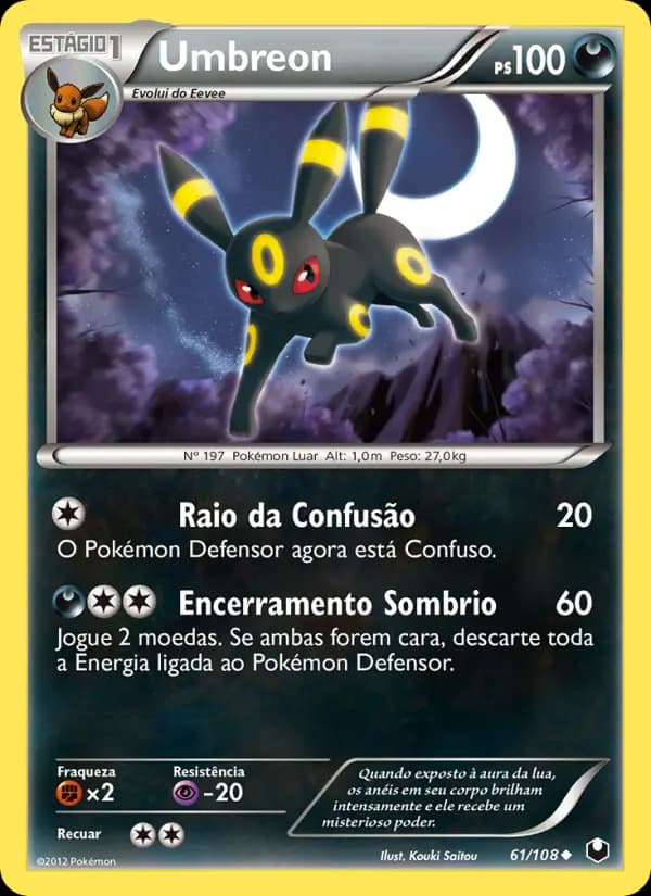 Umbreon, carta 61 de Exploradores da Escuridão