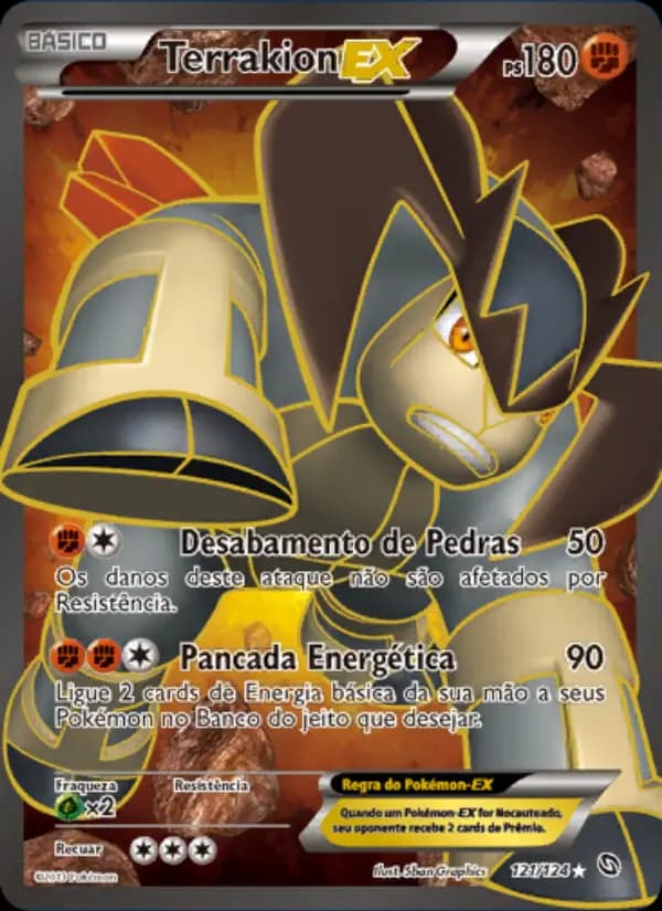 Terrakion-EX, carta 121 de Dragões Enaltecidos