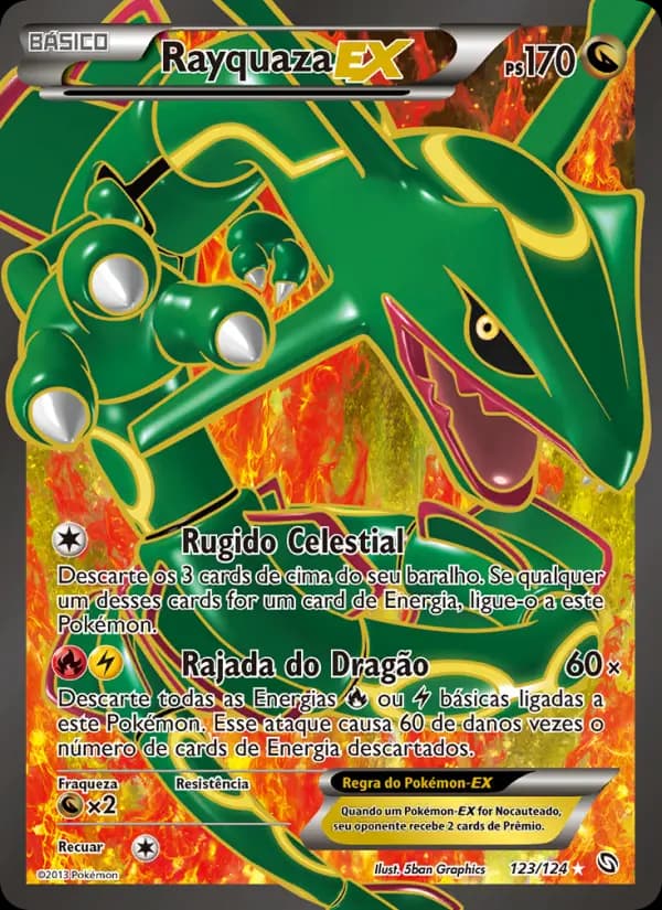 Rayquaza-EX, carta 123 de Dragões Enaltecidos