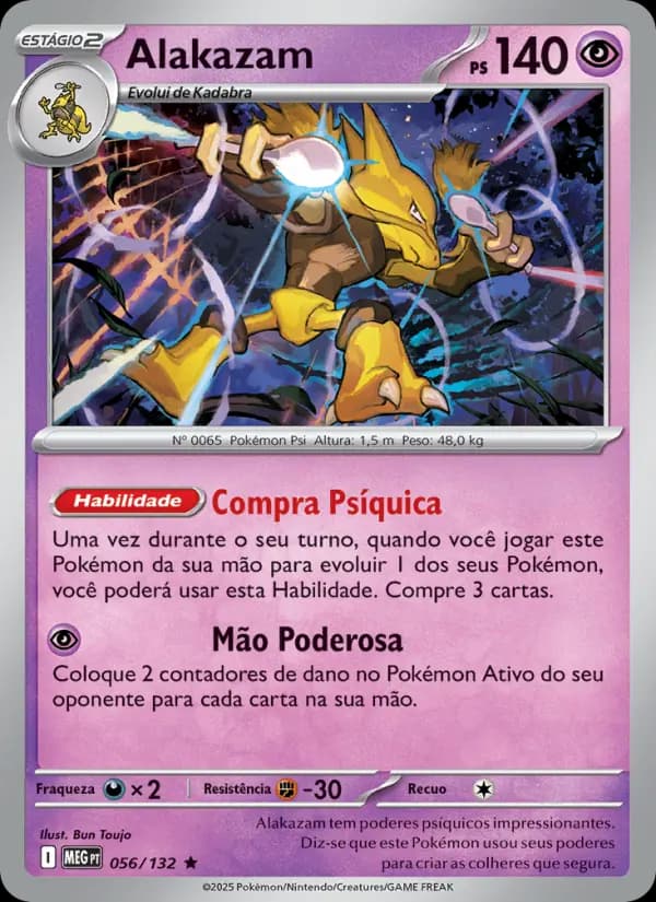 Alakazam, carta 056 de Megaevolução