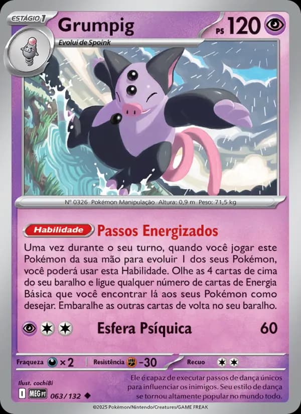 Grumpig, carta 063 de Megaevolução