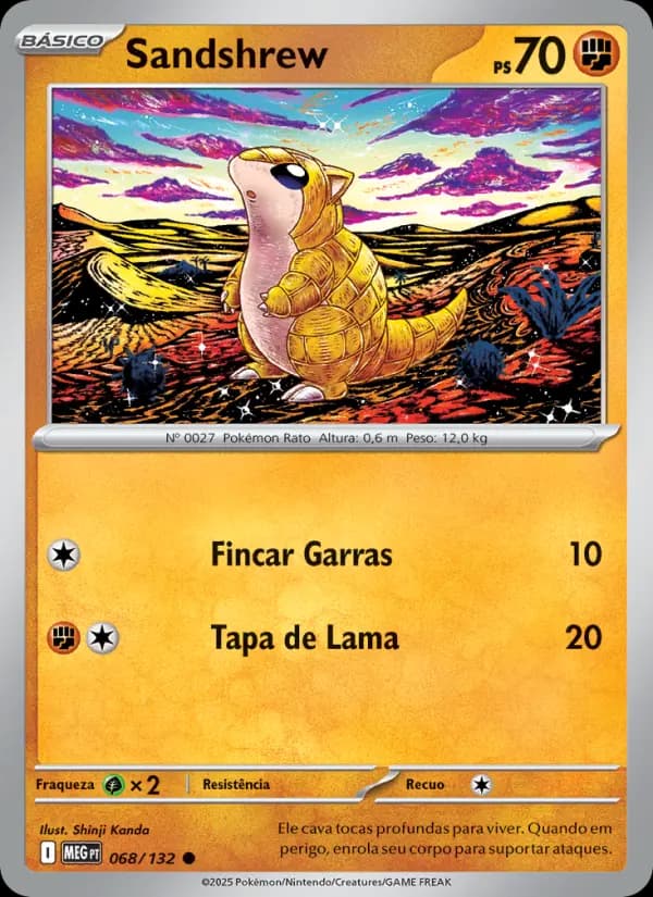 Sandshrew, carta 068 de Megaevolução