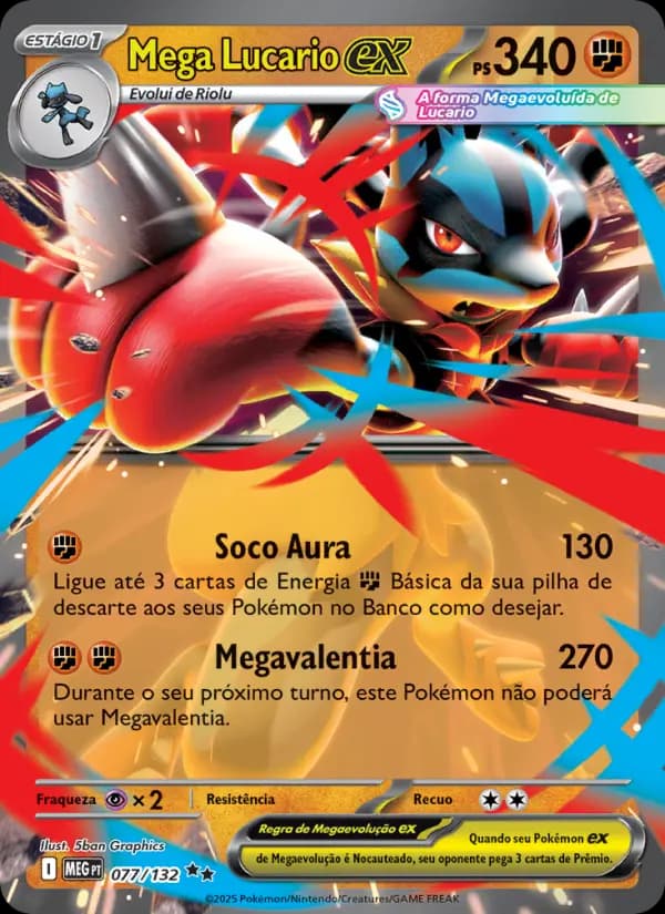 Mega Lucario ex, carta 077 de Megaevolução