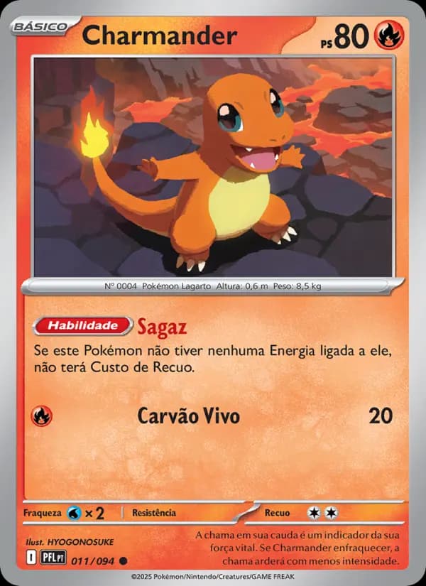 Charmander, carta 011 de Fogo Fantasmagórico
