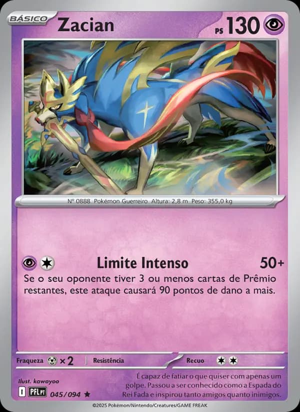 Zacian, carta 045 de Fogo Fantasmagórico