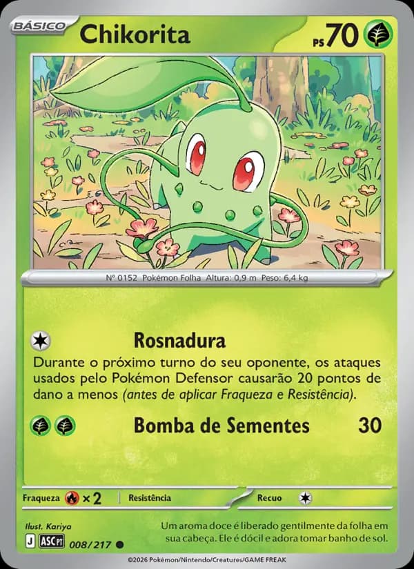 Chikorita, carta 008 de Heróis Excelsos