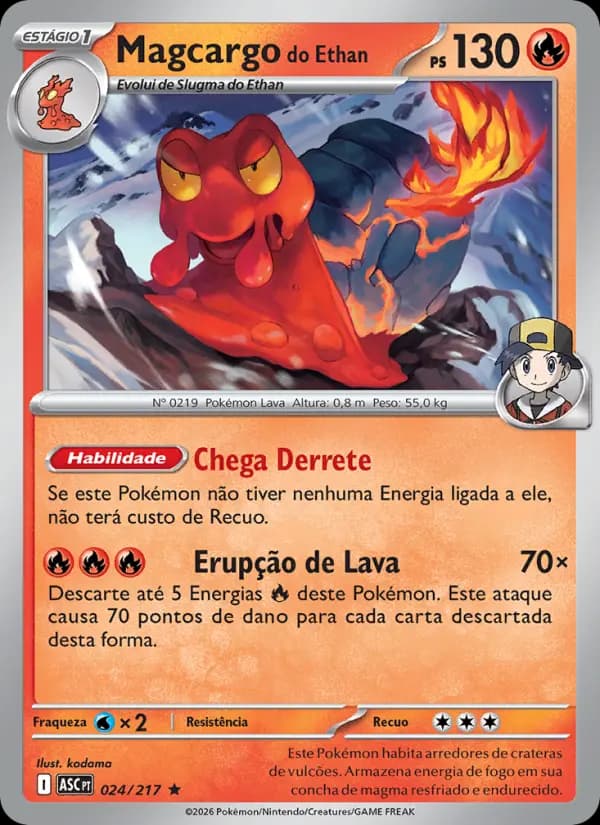 Magcargo do Ethan, carta 024 de Heróis Excelsos