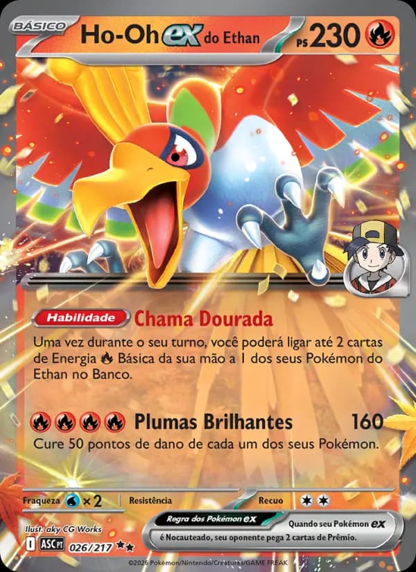 Ho-Oh ex do Ethan, carta 026 de Heróis Excelsos