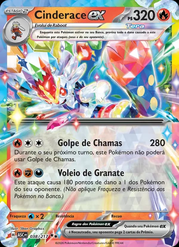 Cinderace ex, carta 038 de Heróis Excelsos