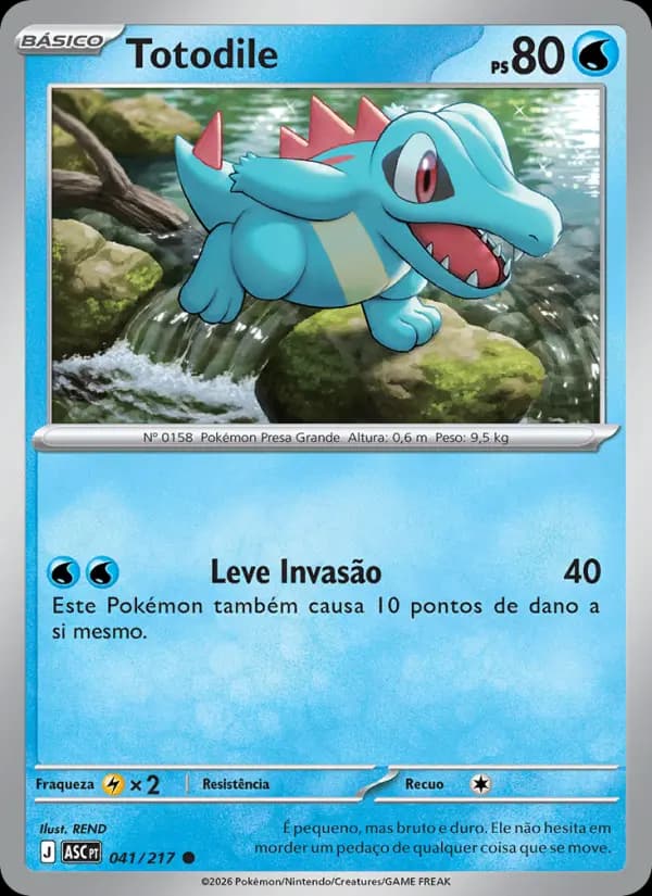 Totodile, carta 041 de Heróis Excelsos