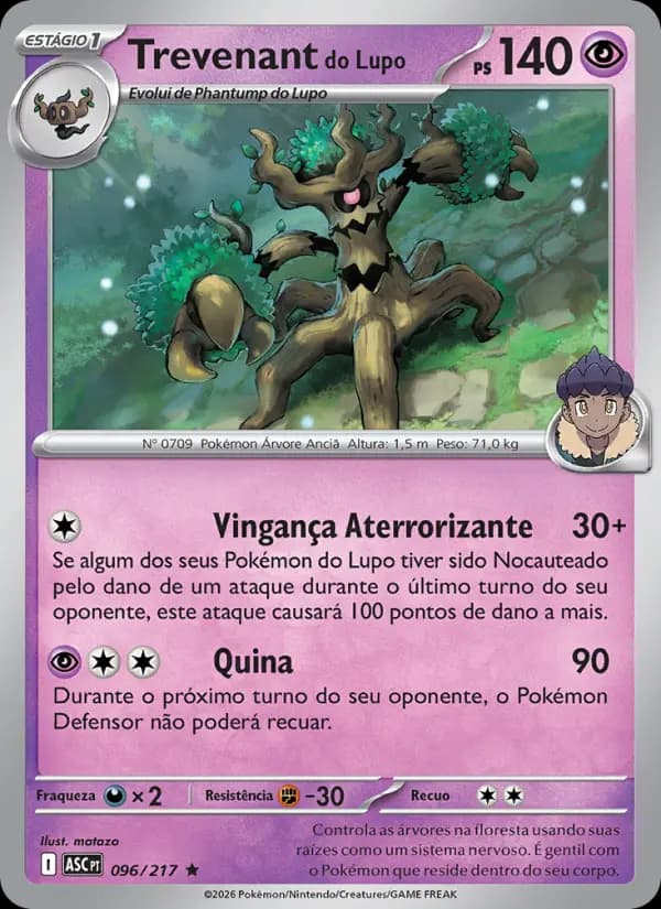 Trevenant do Lupo, carta 096 de Heróis Excelsos