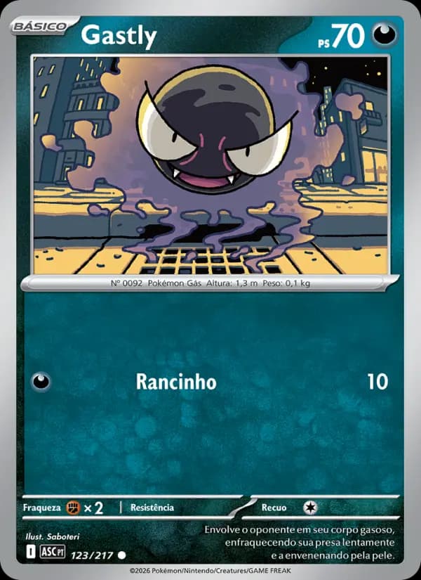 Gastly, carta 123 de Heróis Excelsos