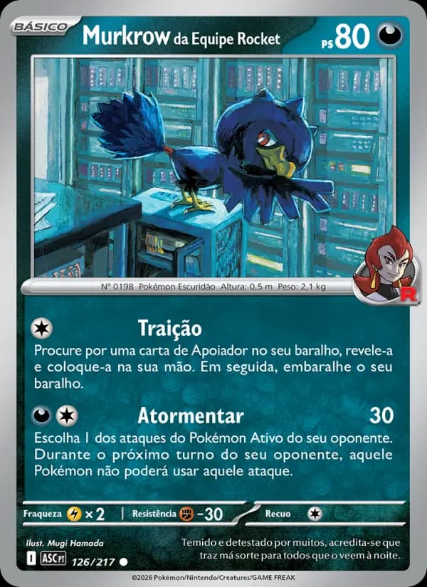 Murkrow da Equipe Rocket, carta 126 de Heróis Excelsos