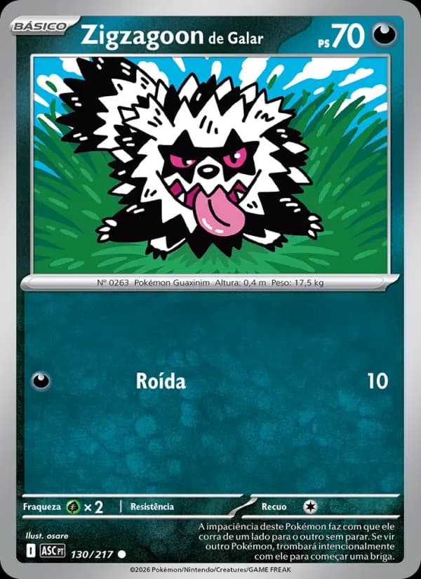 Zigzagoon de Galar, carta 130 de Heróis Excelsos
