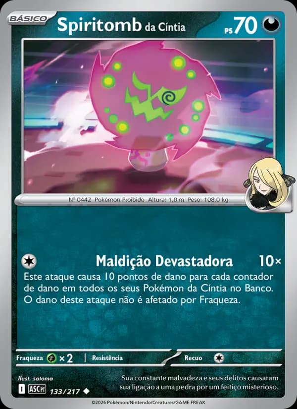 Spiritomb da Cíntia, carta 133 de Heróis Excelsos