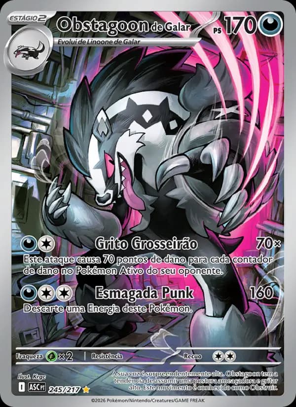 Obstagoon de Galar, carta 245 de Heróis Excelsos