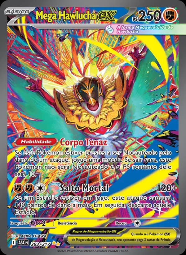 Mega Hawlucha ex, carta 283 de Heróis Excelsos