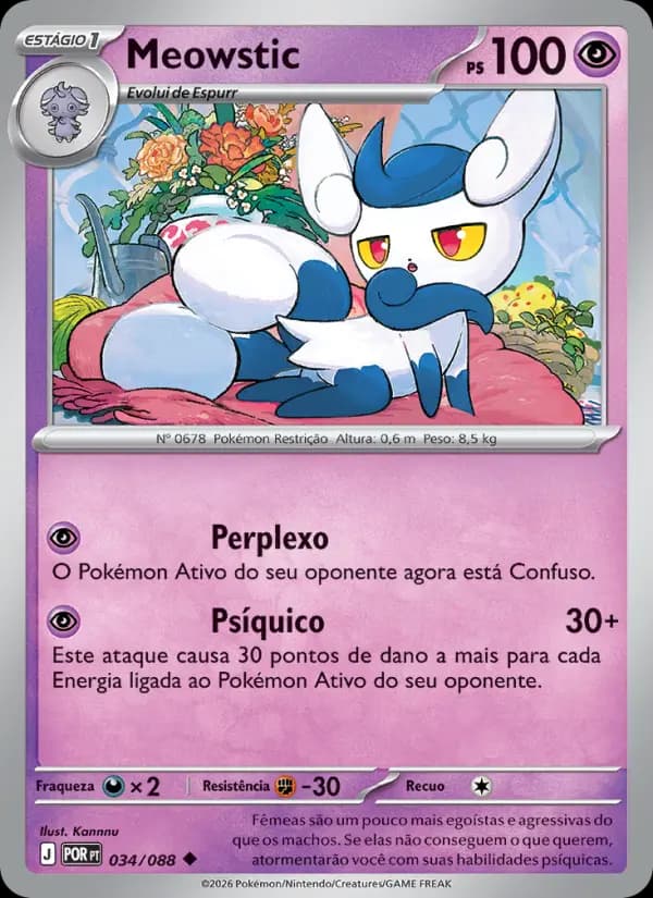 Meowstic, carta 034 de Equilíbrio Perfeito
