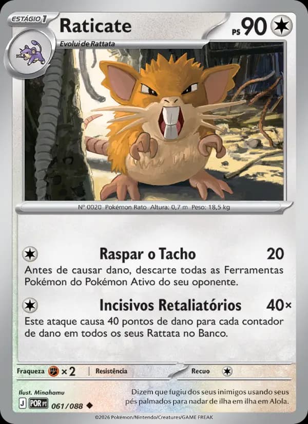 Raticate, carta 061 de Equilíbrio Perfeito
