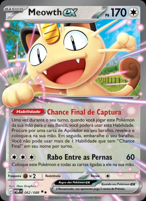 Meowth ex, carta 062 de Equilíbrio Perfeito