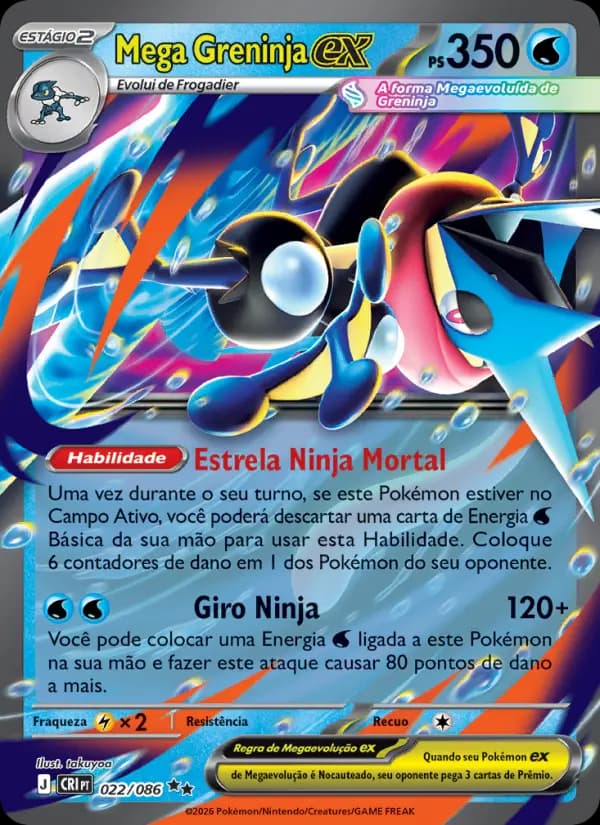 Mega Greninja ex, carta 022 de Caos Ascendente
