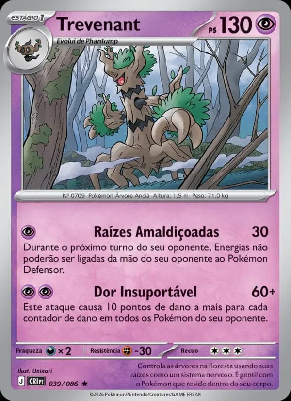 Trevenant, carta 039 de Caos Ascendente
