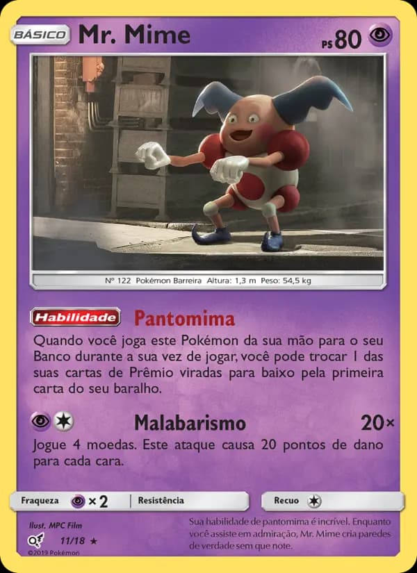 Mr. Mime, carta 11 de Detetive Pikachu