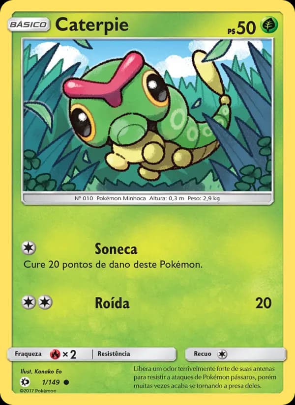 Caterpie, carta 1 de Sol e Lua