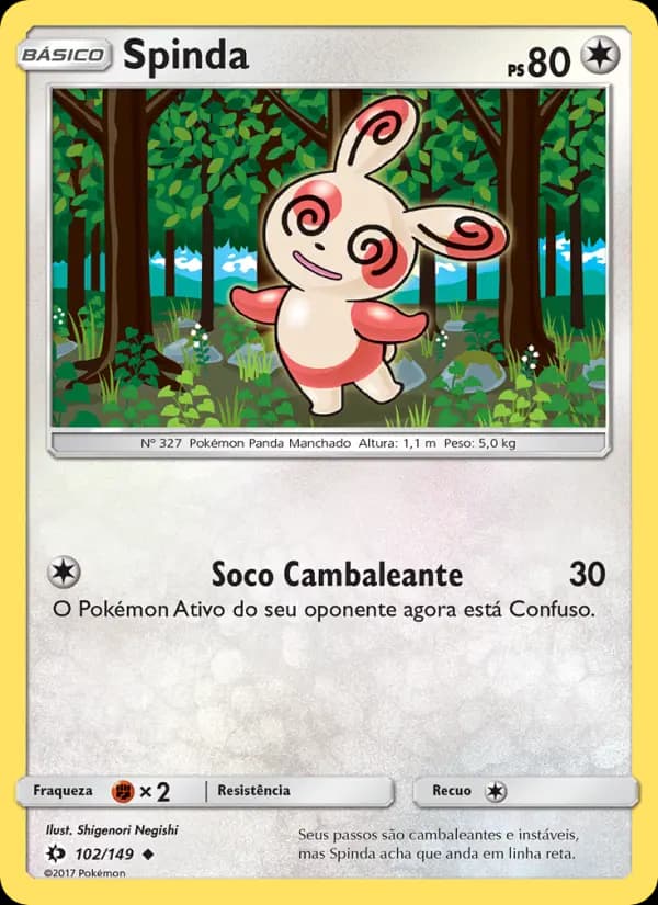 Spinda, carta 102 de Sol e Lua