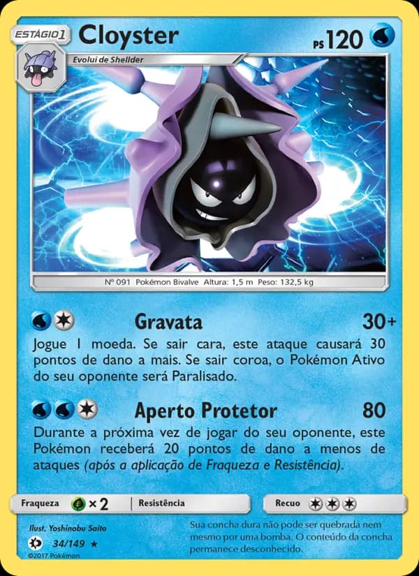 Cloyster, carta 34 de Sol e Lua