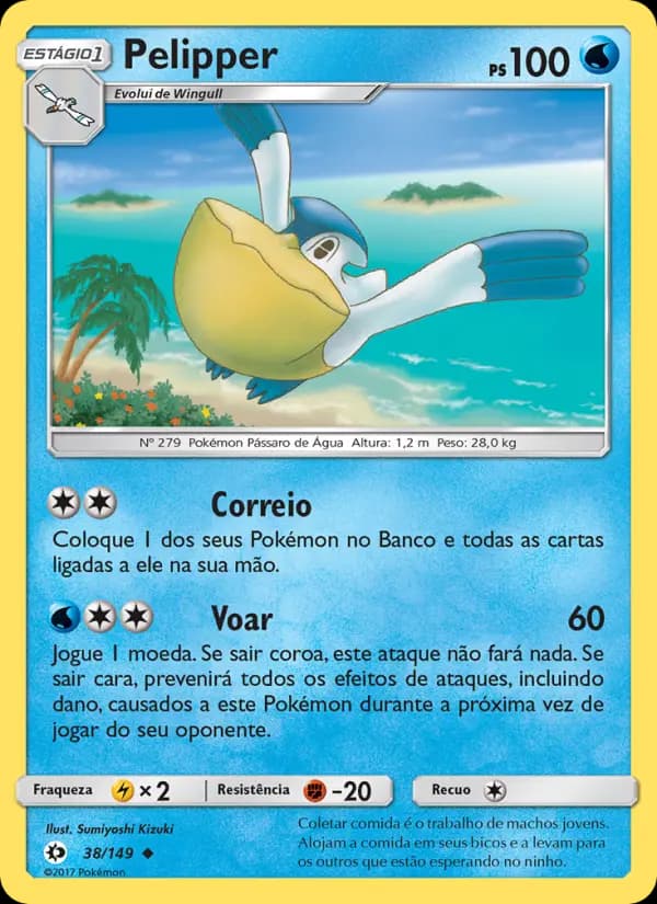 Pelipper, carta 38 de Sol e Lua