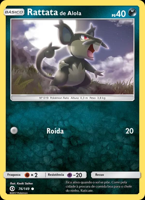 Rattata de Alola, carta 76 de Sol e Lua