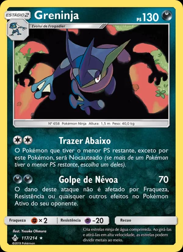 Greninja, carta 117 de Elos Inquebráveis