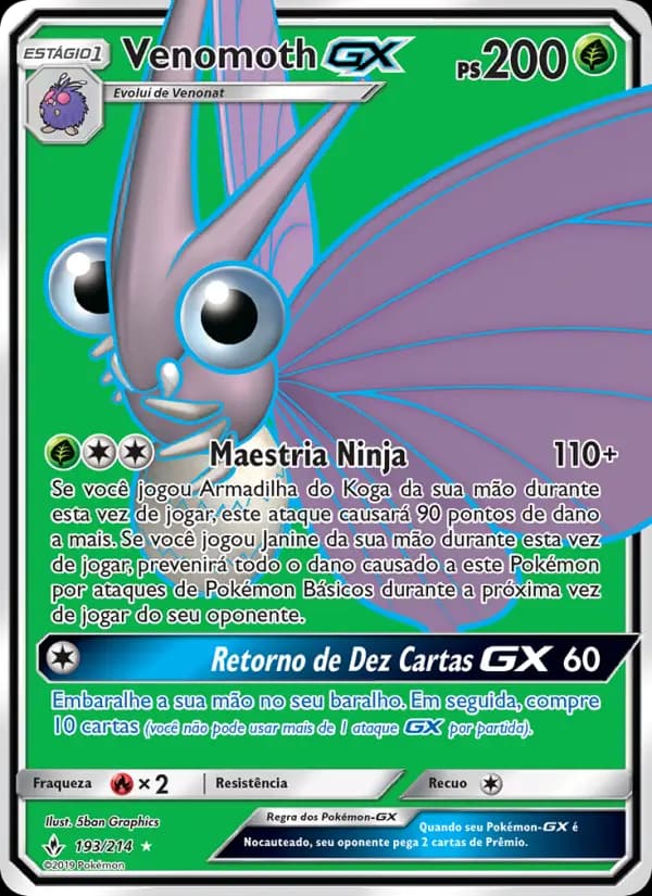 Venomoth GX, carta 193 de Elos Inquebráveis