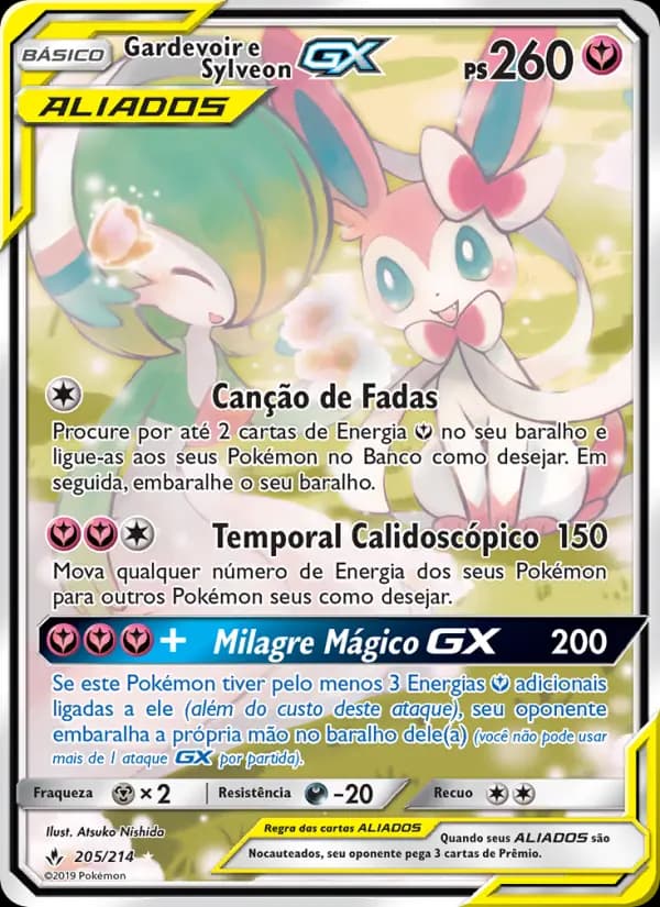 Gardevoir e Sylveon GX, carta 205 de Elos Inquebráveis