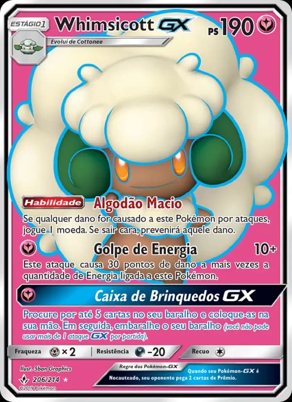 Whimsicott GX, carta 206 de Elos Inquebráveis