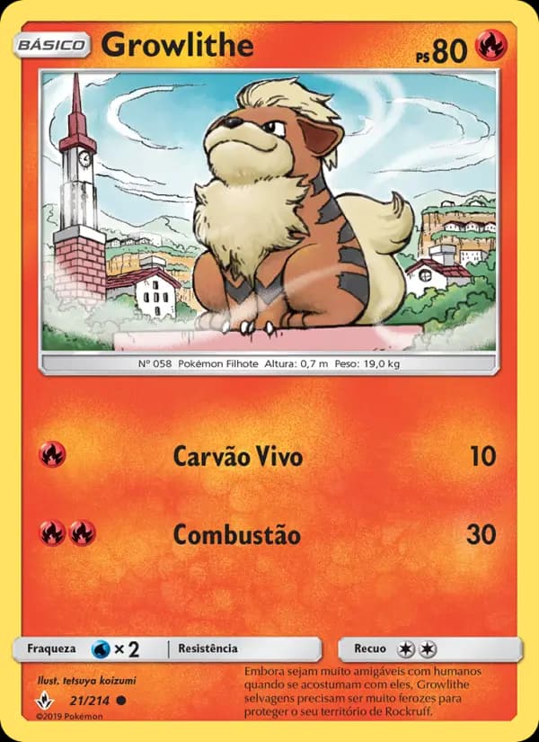 Growlithe, carta 21 de Elos Inquebráveis