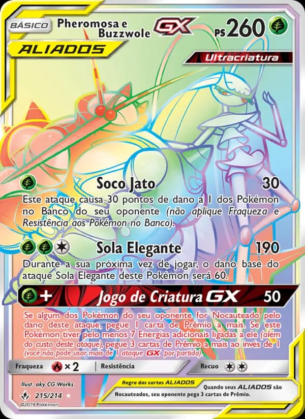 Pheromosa e Buzzwole GX, carta 215 de Elos Inquebráveis