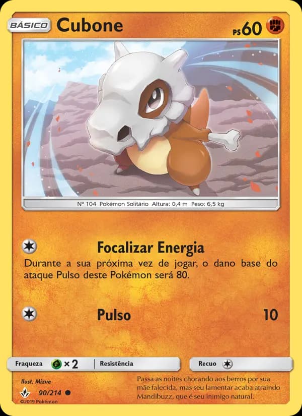 Cubone, carta 90 de Elos Inquebráveis