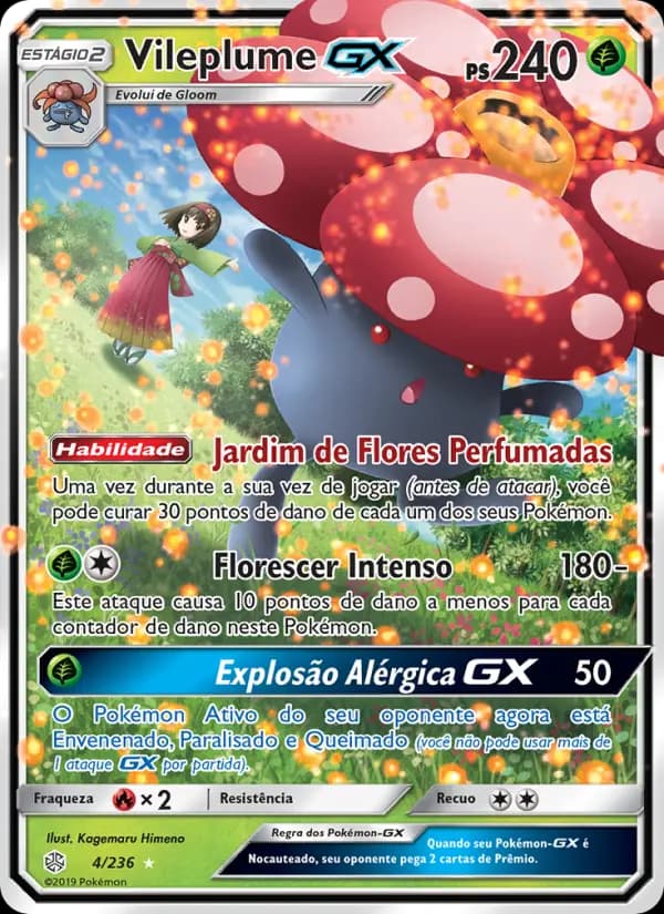 Vileplume GX, carta 4 de Eclipse Cósmico