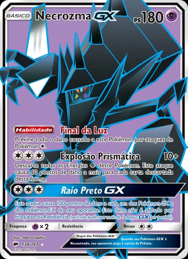 Necrozma GX, carta 134 de Sombras Ardentes