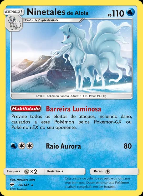 Ninetales de Alola, carta 28 de Sombras Ardentes
