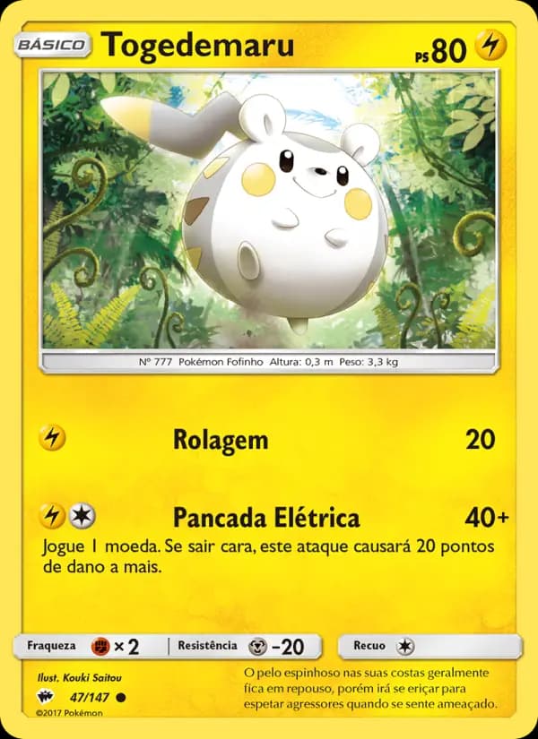 Togedemaru, carta 47 de Sombras Ardentes