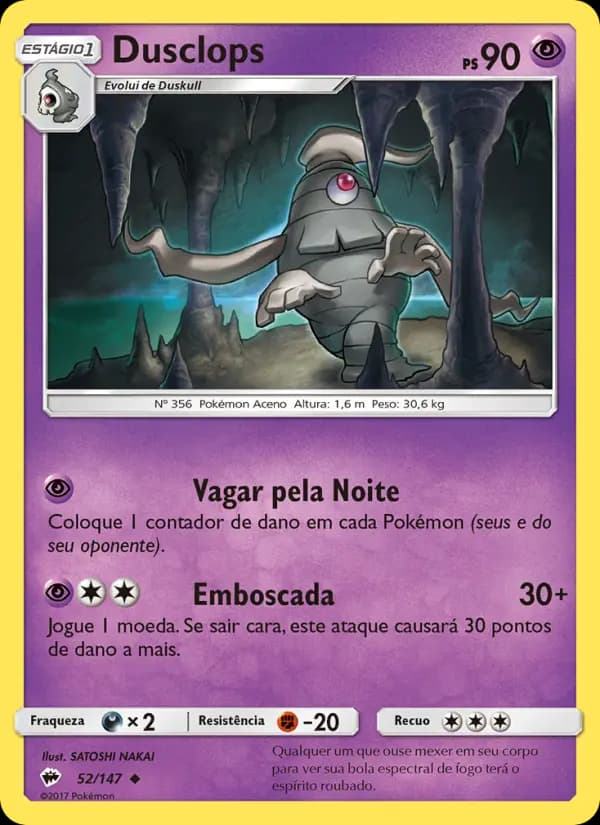 Dusclops, carta 52 de Sombras Ardentes