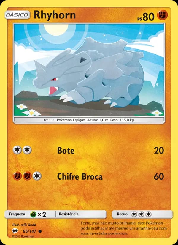 Rhyhorn, carta 65 de Sombras Ardentes