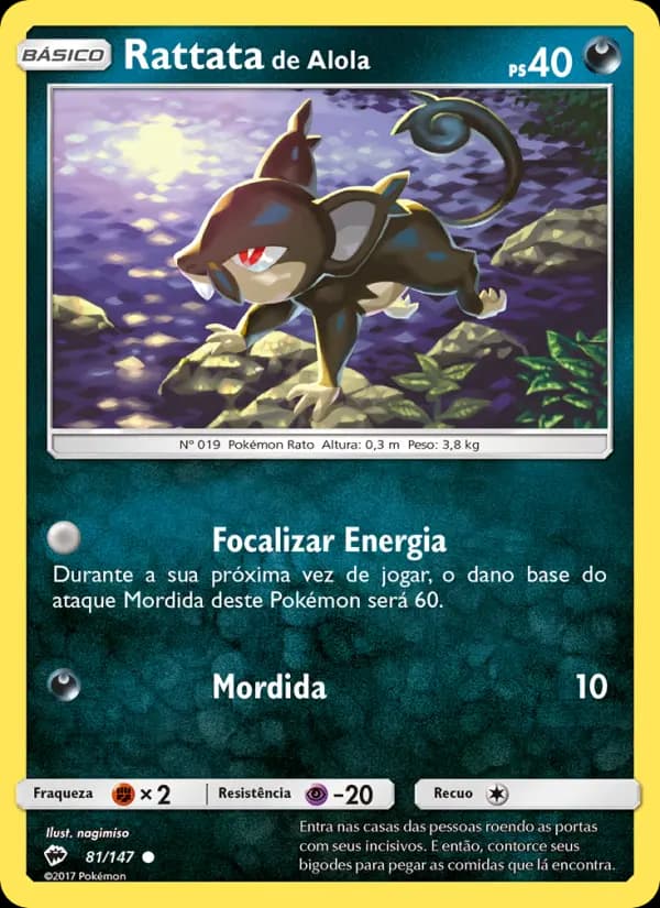 Rattata de Alola, carta 81 de Sombras Ardentes