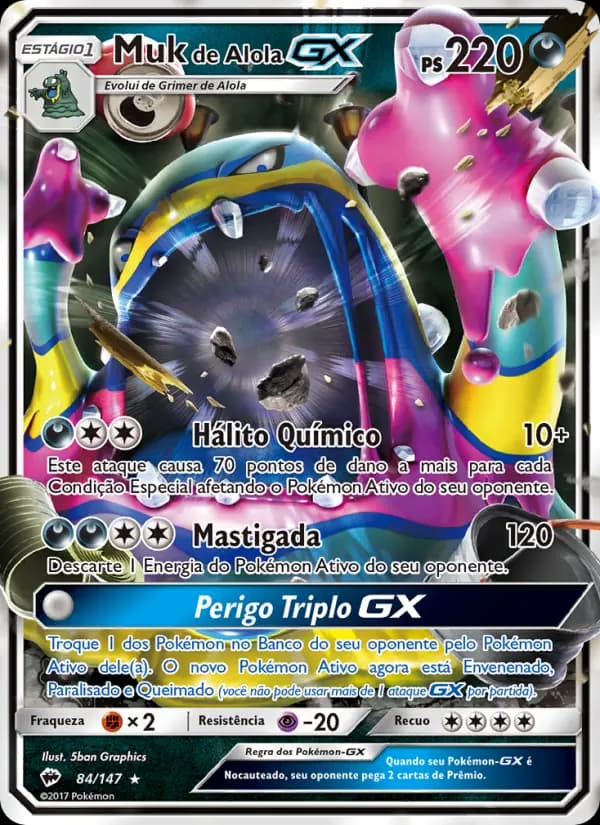 Muk de Alola GX, carta 84 de Sombras Ardentes