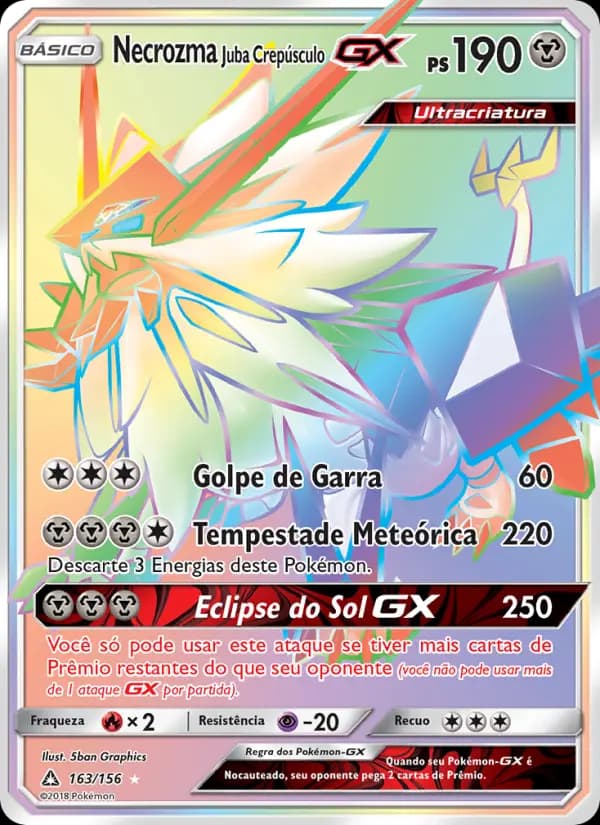 Necrozma Juba Crepúsculo GX, carta 163 de Ultra Prisma
