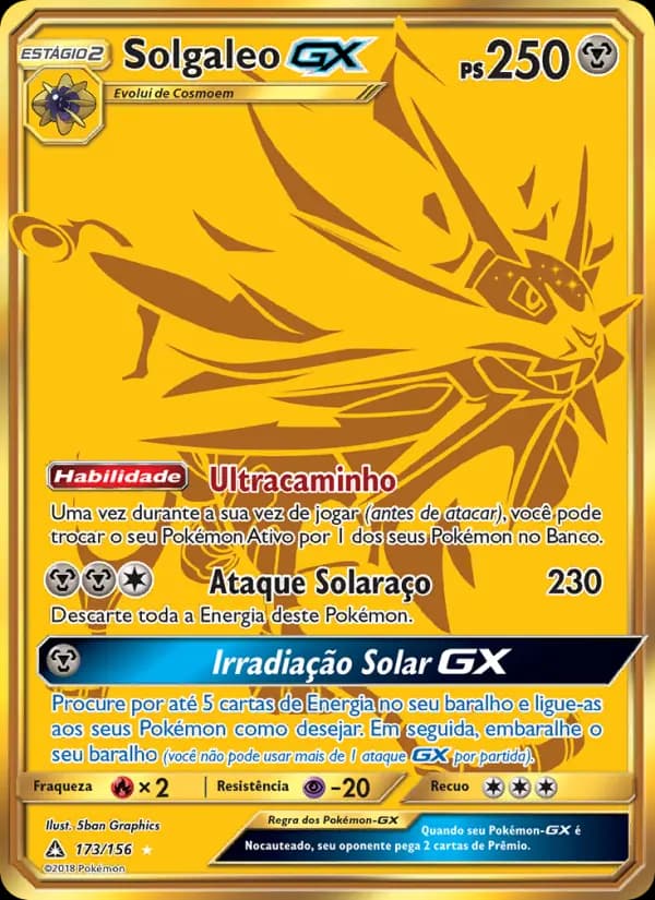 Solgaleo GX, carta 173 de Ultra Prisma